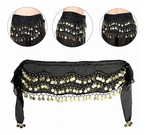 Fajilla Bellydance Monedas Danza Árabe Chifon Falda Zumba