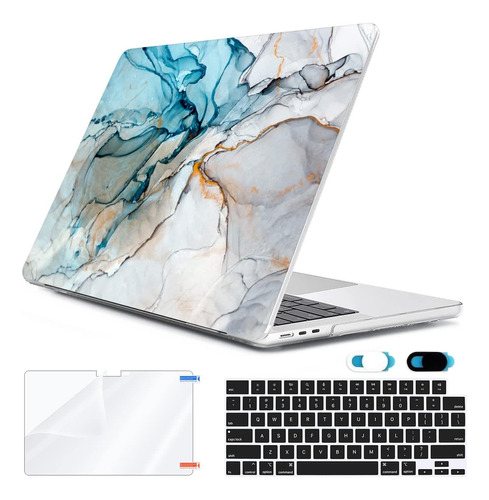 Funda Hohaiyoo Para Macbook Air 13 M2 + C/teclado Marble