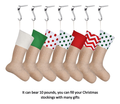 Juego De 7 Ganchos Para Colgar Calcetines De Navidad