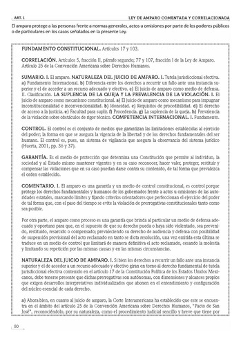 Ley De Amparo Comentada Y Correlacionada 2025