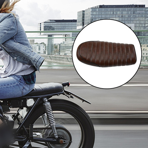 , Marrón Moto Café Racer Asiento Retro Asiento Plano .