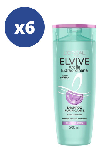 Pack Shampoo Elvive Arcilla Purificante  200 Ml