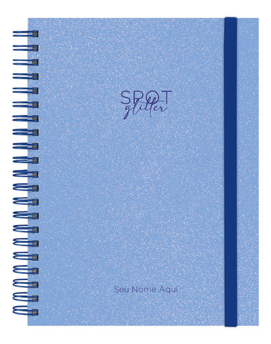 Caderno Universitário + Personalizado S Glíter Azul 10 Mat