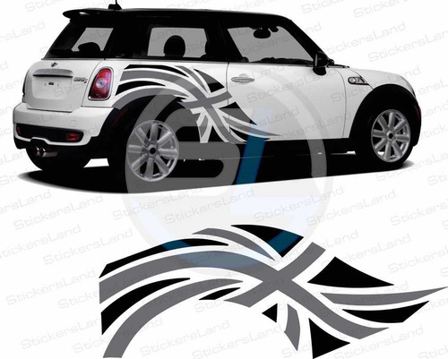 Calcomania Bandera Inglaterra Para Mini Cooper 2 Colores