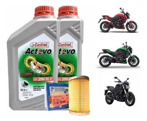 Kit Bajaj Dominar 400 400 Ug Filtro Aceite Orig + Semi 20w50