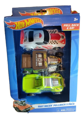 Hot Wheels Fast Racer Pullback (friccion) Pack X3 Original!