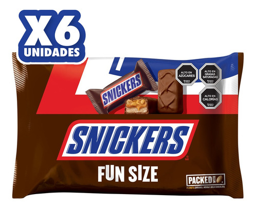 Snickers Barra De Chocolate Con Leche Fun Size 300g X6un.