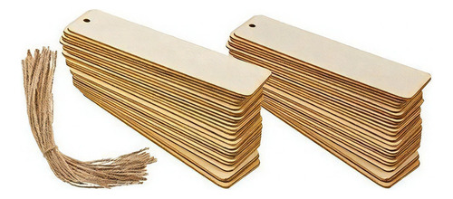 100 Marcapáginas De Madera En Blanco Con Cuerdas De Madera Color Wood Color Floral