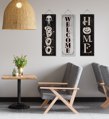 Casas Decoradas De Halloween Para Casa U Oficina 30x90 3 Pz