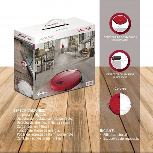 Aspiradora Robot Ava R2 Smart Tek Inalambrica Inteligente