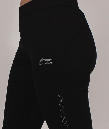 Imagen 3 de 3 de Li-ning Leggins Deportivos Negro Mujer Cierre Original Fpx