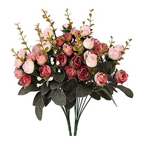 Seda Artificial Flores Falsas Rose Decoración Floral B...