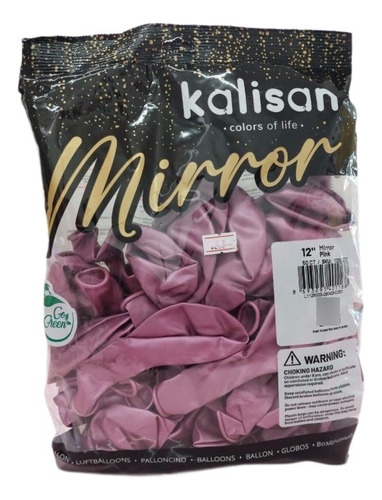 Latex Mirror Pink Rosa Metalico 12 Pulgadas 50 Pzs Kalisan