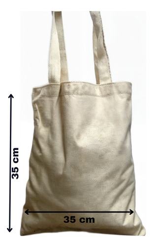5 Bolsas Tote Bag Lienzo 35x35 - Ecológica - Apta Estampado Beige