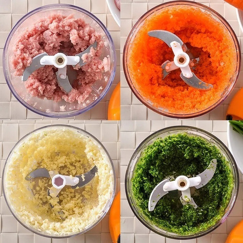 Imagem 6 de 10 de Mini Processador Triturador Cortador De Alimentos 3 Laminas
