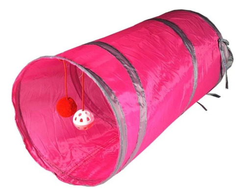Túnel Brinquedo Para Gato Pet Labirinto C/ 2 Bolinhas Guizo