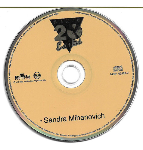Sandra Mihanovich - 20 Exitos (detalle)