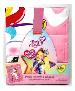 Manta Peso De Felpa Jojo Siwa, 4,5 Libras, Cubierta Ext...