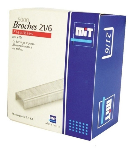Imagen 2 de 2 de Broche Mit 21/6 X 5000 - 5 Cajas