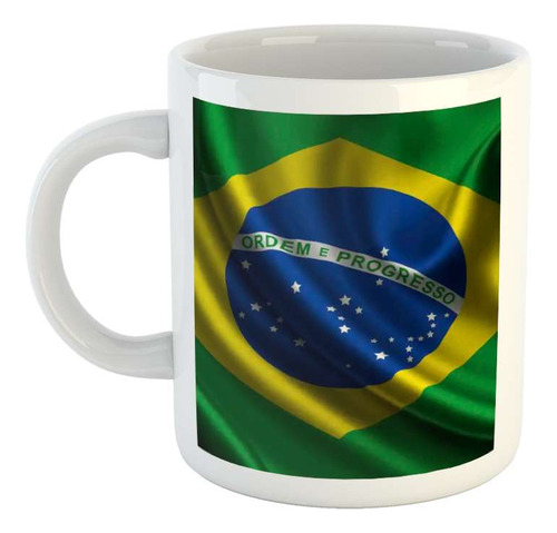 Taza Ceramica Bandera Brasil Orden Y Progreso Patria P3