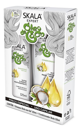 Kit Shampoo Y Acondicionador Skala Oleo De Coco 650 Ml