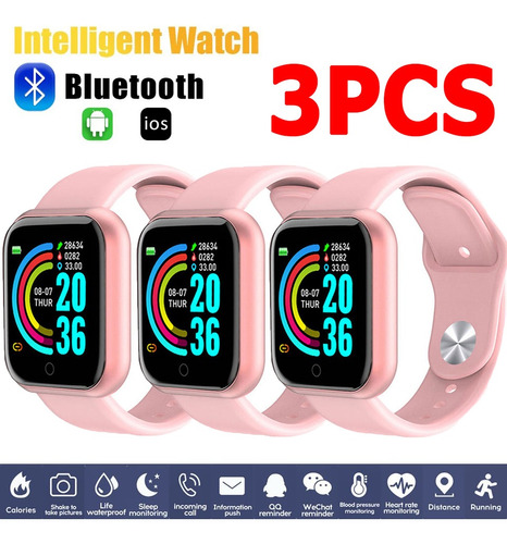 3pcs Hombres Reloj Inteligente Reloj Mujer Para Android Ios