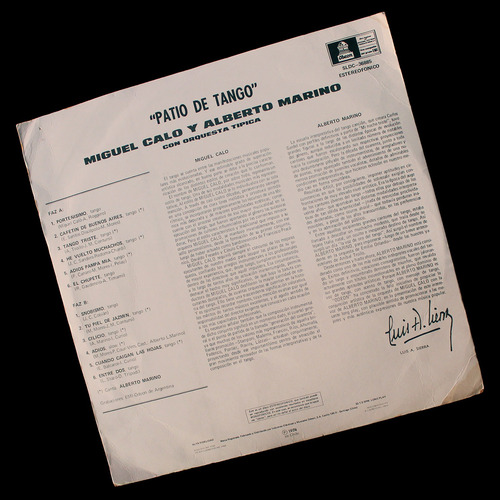 ¬¬ Vinilo Miguel Caló / Patio De Tango Zp Tango (Usado)