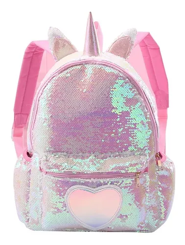 Mochila Inca Unicornio Lentejuela Para Niña