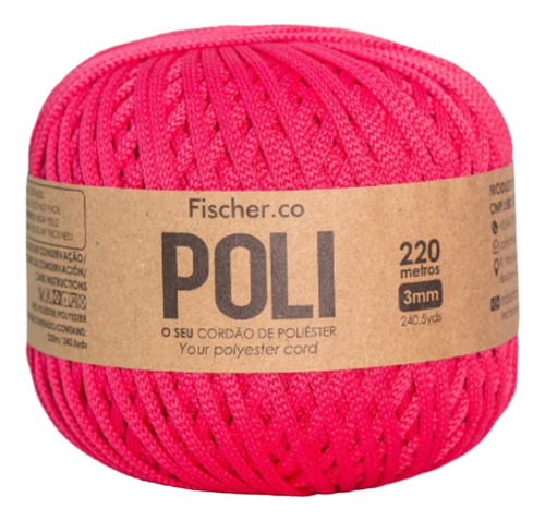 Fio Náutico 3mm Fischer Poli 100% Poliester Leve Não Desbota Cor Pink