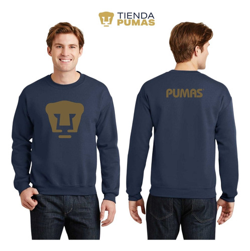 Sudadera Pumas Unam Hombre Deportiva Logo Dorado
