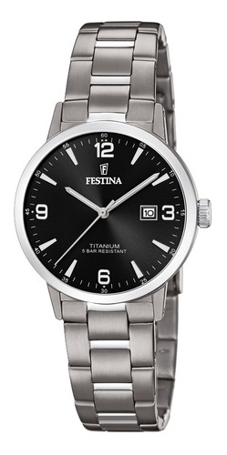 Reloj F20436/3 Festina Mujer Calendario Titanium /marisio Color de la correa Gris Color del bisel Plateado Color del fondo Negro