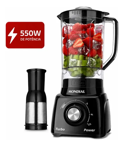 Liquidificador Mondial Turbo Power L-99 FB 550W 2.2L Preto 127V