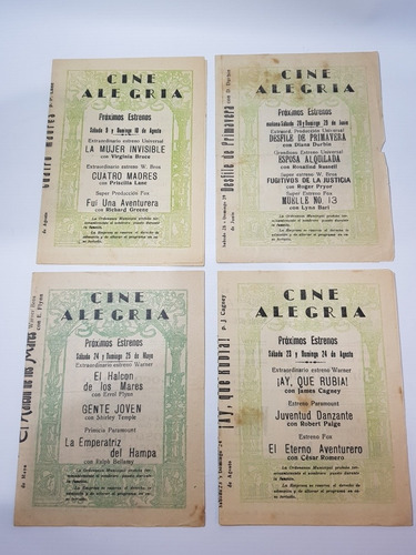 Imagen 8 de 10 de Antiguos Programas Cine 1940 Lote X 52 Roca Unión Mag 56761