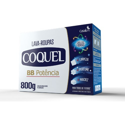 Kit Com 2 Lava Roupas Em Pó Coquel Bb Potencia 800g