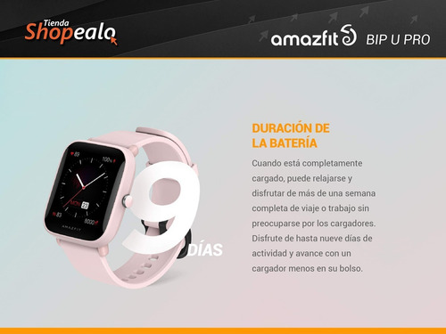 Imagen 2 de 10 de Smartwatch Reloj Amazfit Basic Bip U Pro 1.43 Rosa Gps -*