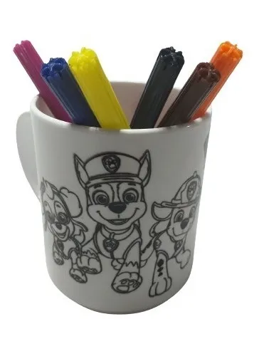 34 Tazas Plasticas Para Pintar + 6 Fibras Dia Niño Souvenir