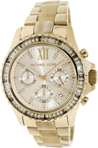 Relógio Michael Kors Mk5874 Everest Dourado Cristais Eua