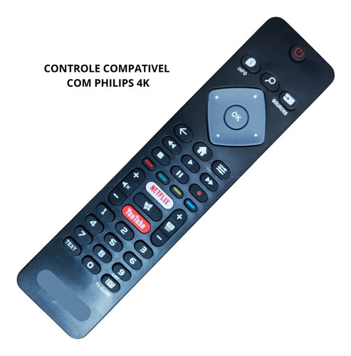 Controle Remoto Philips Smart Tv Led 4k Netflix Youtube