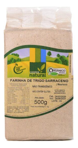Kit 2 Farinha De Trigo Sarraceno Orgânico Coopernatural 500g