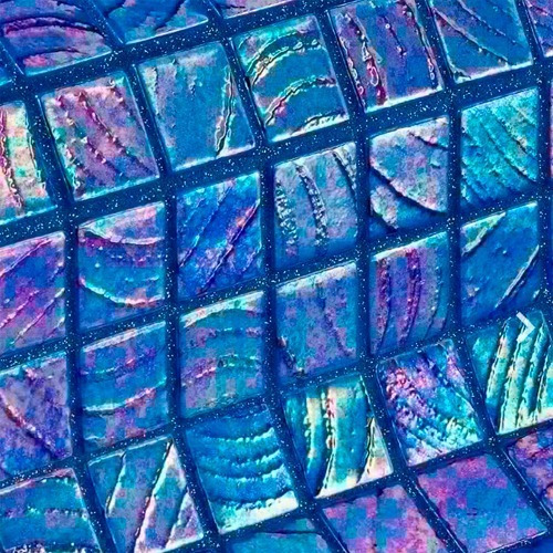 Mosaico Malla Decorativa Color Azul Electrico Tornasolado