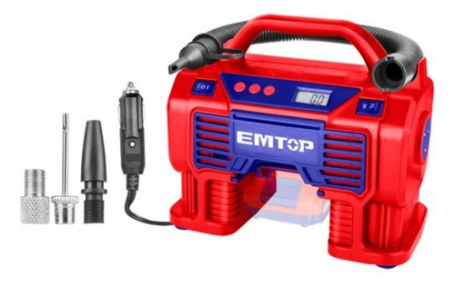 Compresor 20v Portátil 160psi Emtop 12v Cauchos Inalambrico