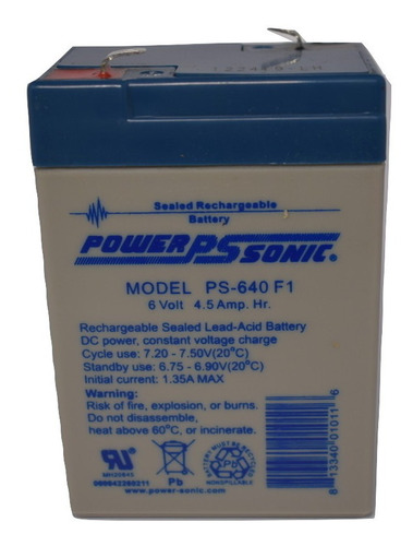 3 Ps-640 Batería Sellada 6 V  4.5 Ah Power Sonic