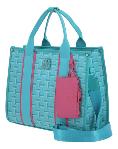 Bolso De Mano Barbie By Gorett Simil De Piel Color Turquesa