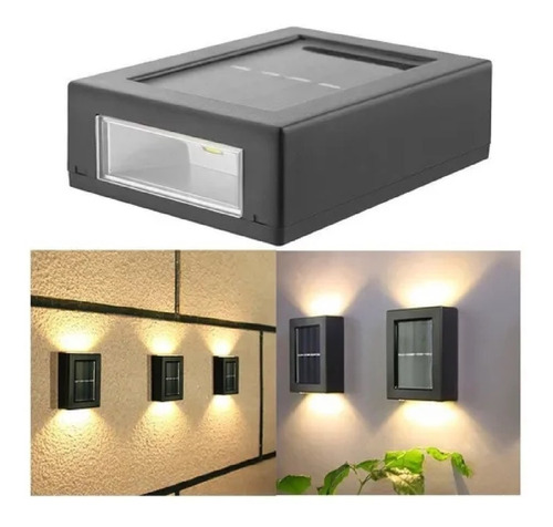 Mini Foco Muro Aplique Led Solar Jardín Exterior 