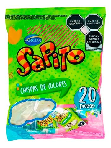 Chocolates Sapito | Chispas De Colores | Bolsa 20 Pzas