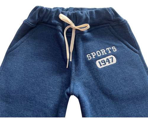 Conjunto Deportivo Iy Pants Cerrado Nyc Algodon Niño Mezclilla Bordado 2
