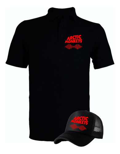 Camiseta Tipo Polo Arctic Monkeys Obsequio Gorra Serie Black