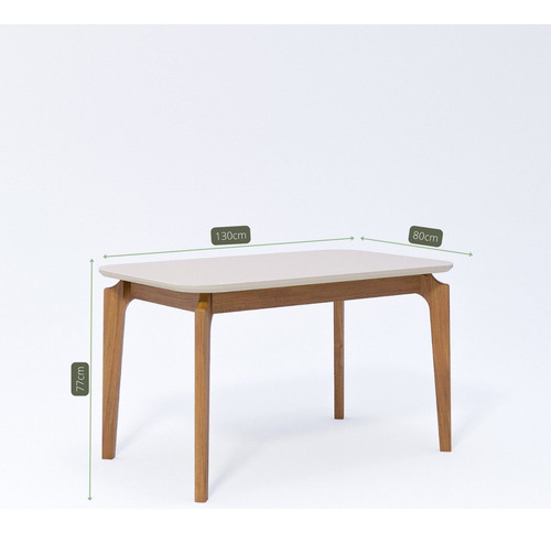 Sala De Jantar Ficus 130cm Com 4 Cadeiras Damasco Wt