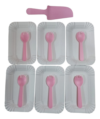 Bandeja, Tenedor Y Cuchillo De Torta Plastico X 39 Pcs