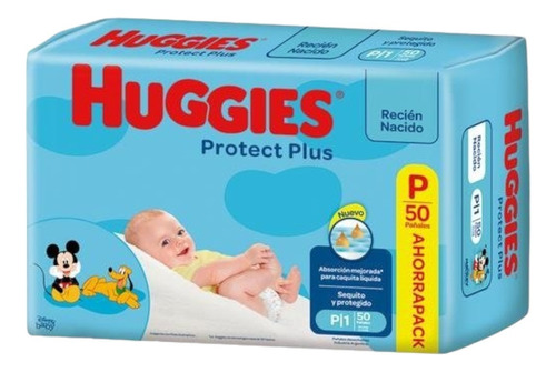 Pañal Huggies P1 Ahorra Pack 50 Unidades /piquitines